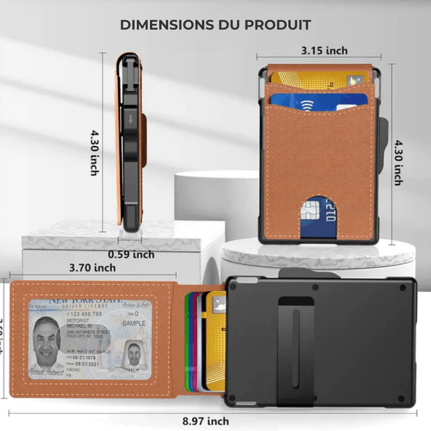 AMIVRA™ Portefeuille Intelligent – Élégance compacte. Sécurité totale.